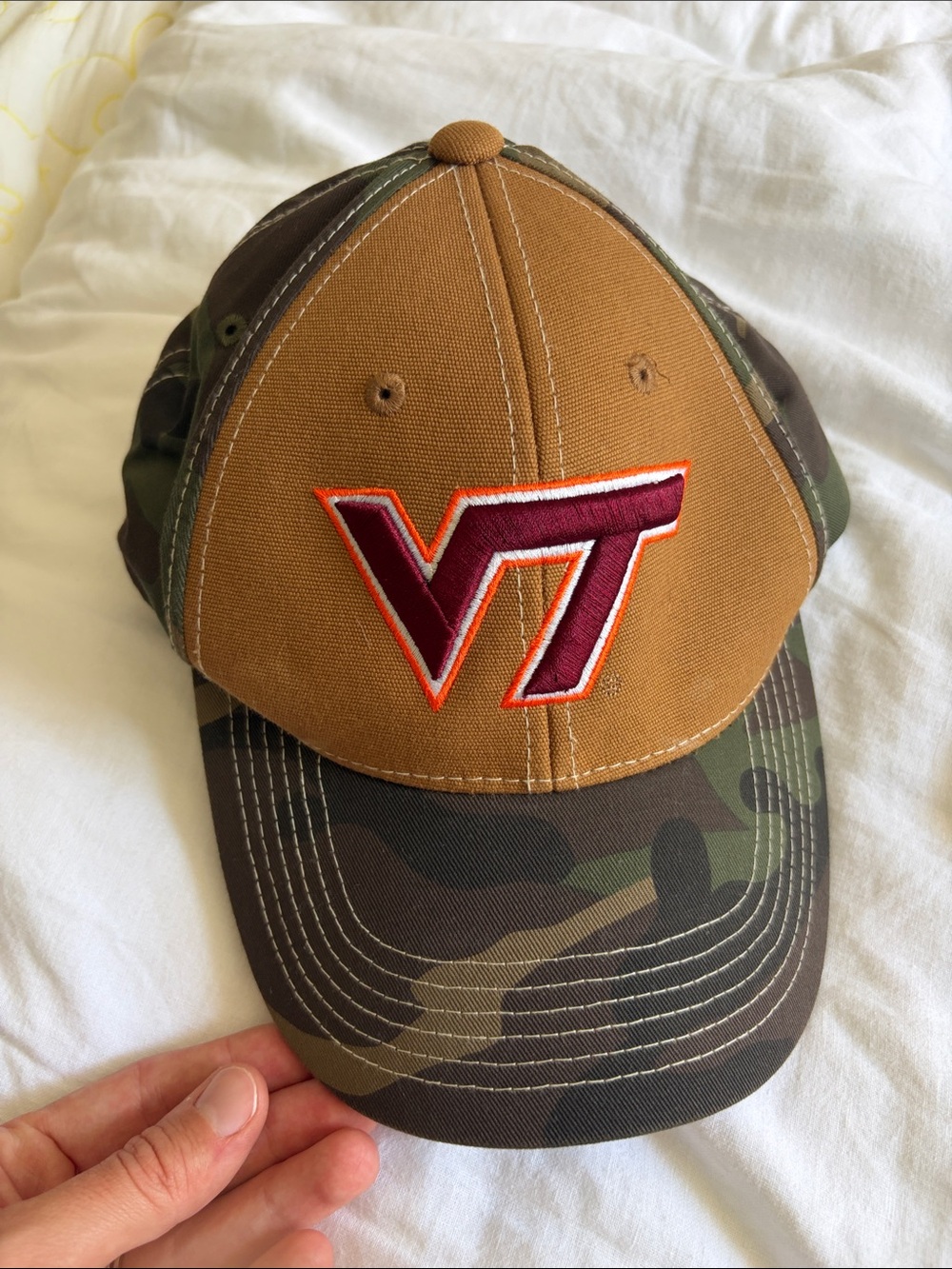 Russell Athletic Brown/Camo VT Embroidered Baseball Cap